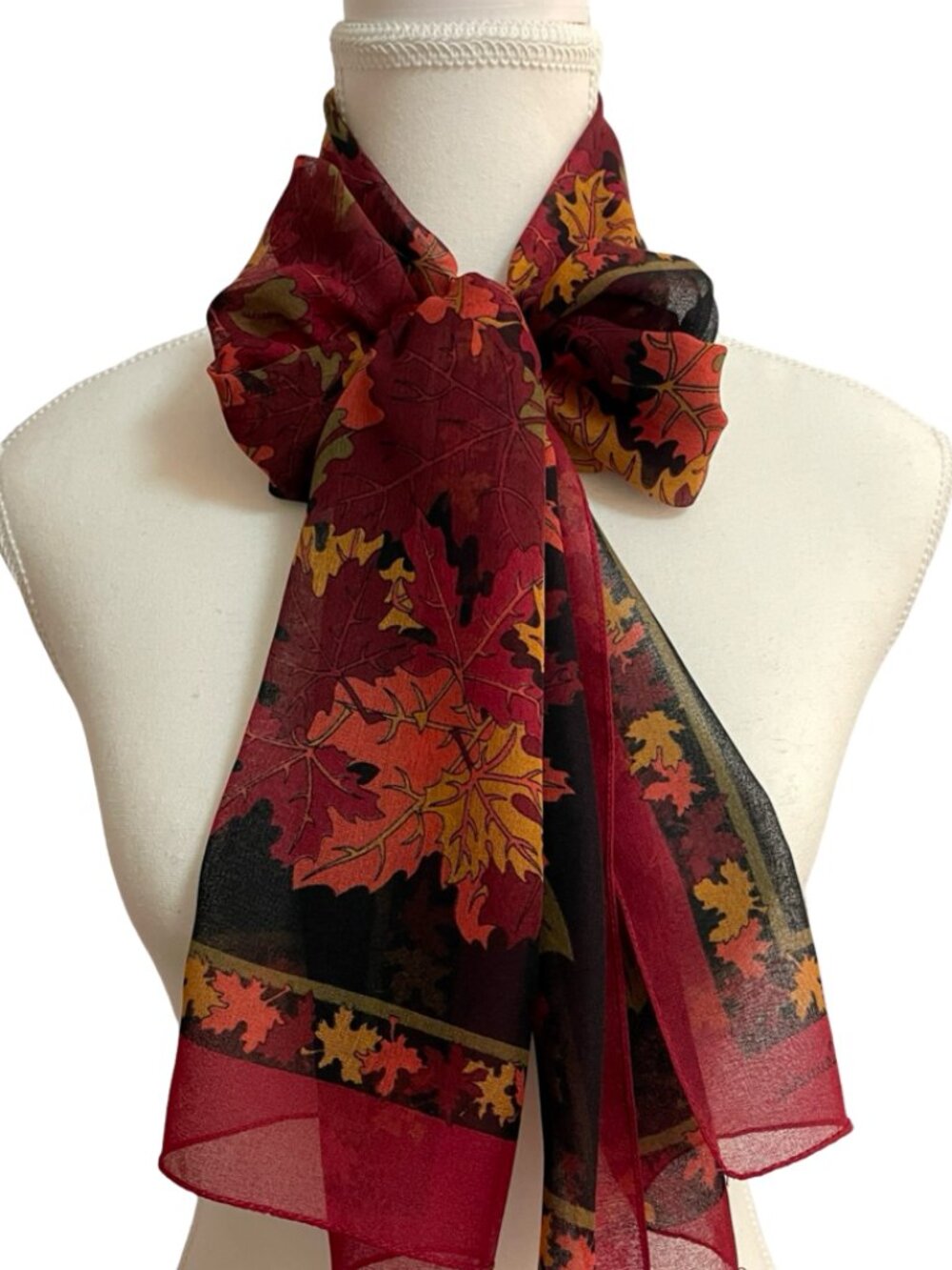 Jocelyne Mauge Canada Autumn Maple Leaf Scarf